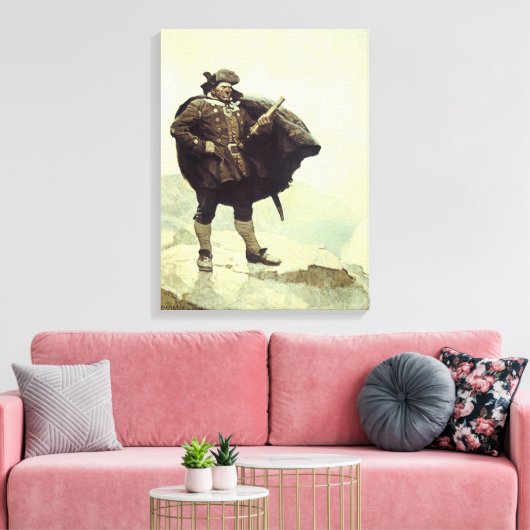 piraten, kapitein Bill Botten van NC Wyeth Canvas Afdruk (Insitu (Woonkamer))