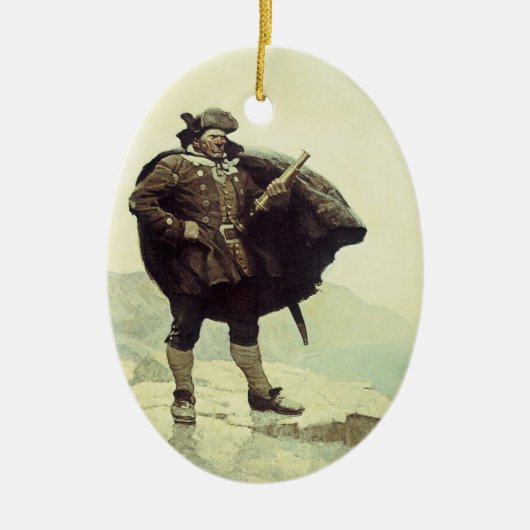  piraten, kapitein Bill Botten van NC Wyeth Keramisch Ornament (Voorkant)