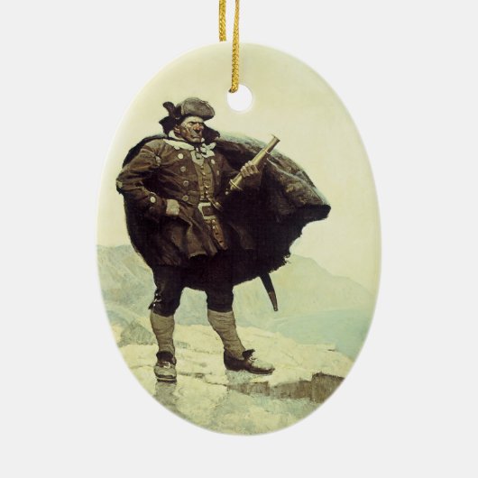  piraten, kapitein Bill Botten van NC Wyeth Keramisch Ornament (Achterkant)