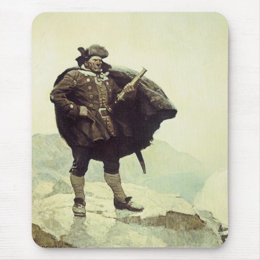 piraten, kapitein Bill Botten van NC Wyeth Muismat (Voorkant)