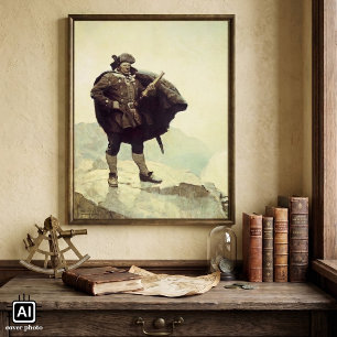 piraten, kapitein Bill Botten van NC Wyeth Poster