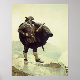 piraten, kapitein Bill Botten van NC Wyeth Poster