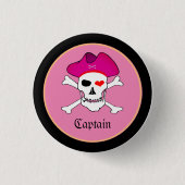 Piraten & Kapitein "Grace" - Schateiland /Meisjes Ronde Button 3,2 Cm (Voorkant)