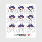 Piraten & Kapitein Jack, Schedel X gekruiste botte Sticker (Vel)
