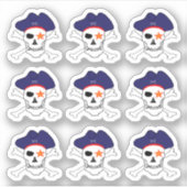 Piraten & Kapitein Jack, Schedel X gekruiste botte Sticker (Voorkant)