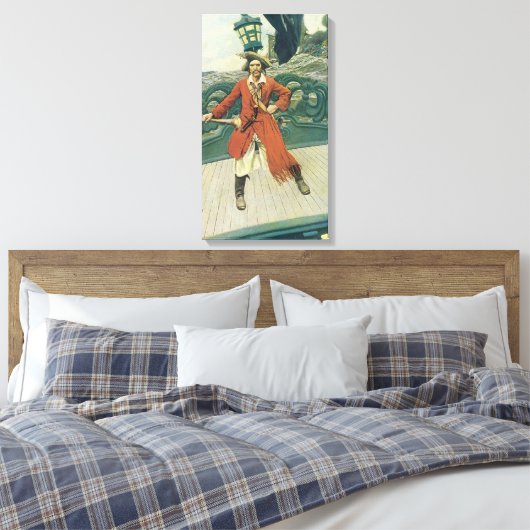 piraten, kapitein Keitt van Howard Pyle Canvas Afdruk (Insitu (Slaapkamer))