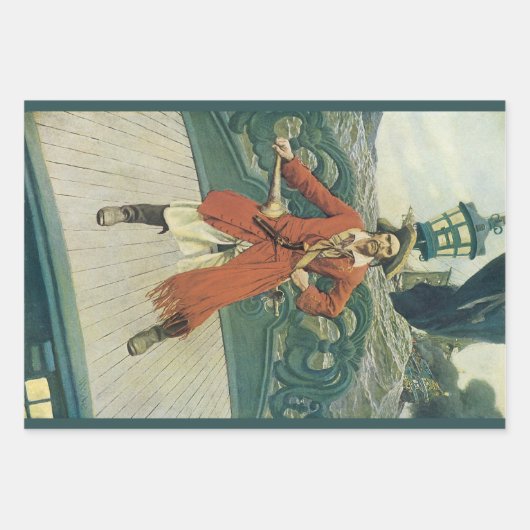  piraten, kapitein Keitt van Howard Pyle Inpakpapier Vel (Voorkant 3)