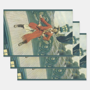  piraten, kapitein Keitt van Howard Pyle Inpakpapier Vel