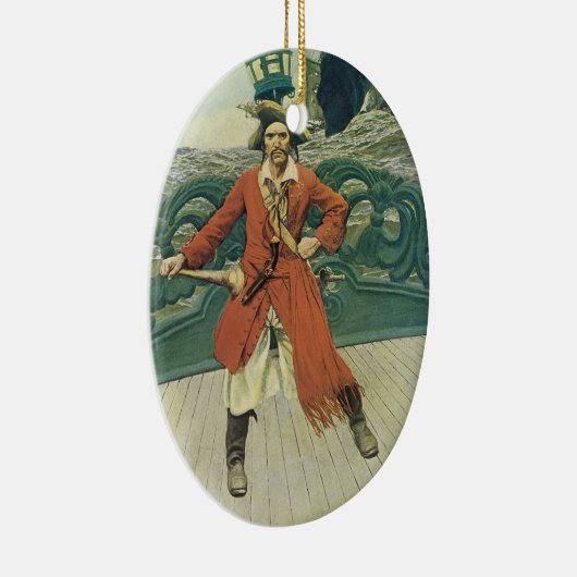 piraten, kapitein Keitt van Howard Pyle Keramisch Ornament (Rechts)