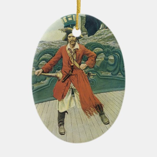  piraten, kapitein Keitt van Howard Pyle Keramisch Ornament (Voorkant)
