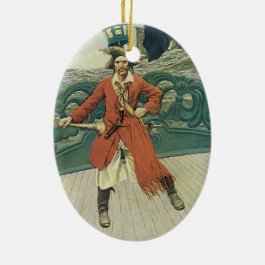  piraten, kapitein Keitt van Howard Pyle Keramisch Ornament (Achterkant)