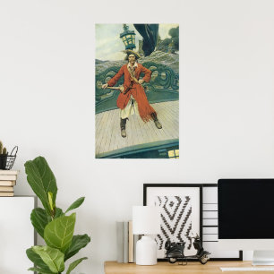  piraten, kapitein Keitt van Howard Pyle Poster