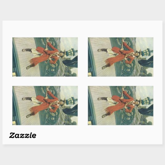  piraten, kapitein Keitt van Howard Pyle Rechthoekige Sticker (Vel)