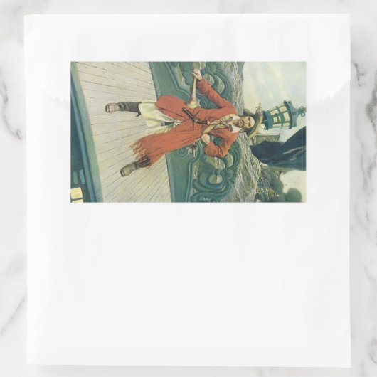  piraten, kapitein Keitt van Howard Pyle Rechthoekige Sticker (Tas)