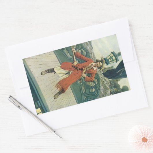  piraten, kapitein Keitt van Howard Pyle Rechthoekige Sticker (Envelop)