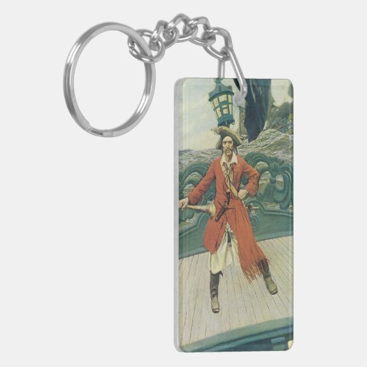 piraten, kapitein Keitt van Howard Pyle Sleutelhanger (Voorkant Links)