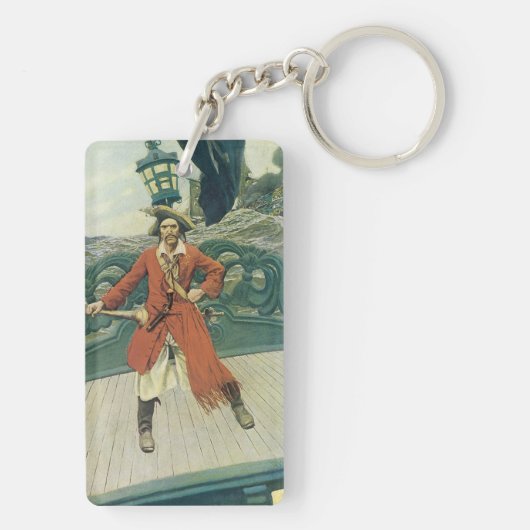 piraten, kapitein Keitt van Howard Pyle Sleutelhanger (achterkant)