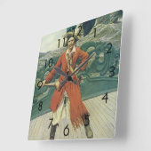 piraten, kapitein Keitt van Howard Pyle Vierkante Klok (Hoek)