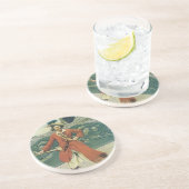 piraten, kapitein Keitt van Howard Pyle Zandsteen Onderzetter (Zijkant)