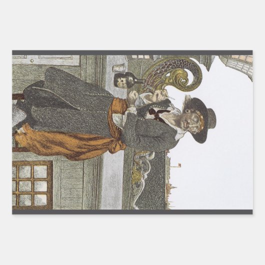  Piraten, Kidd on Deck of Adventure Galley Inpakpapier Vel (Voorkant 3)