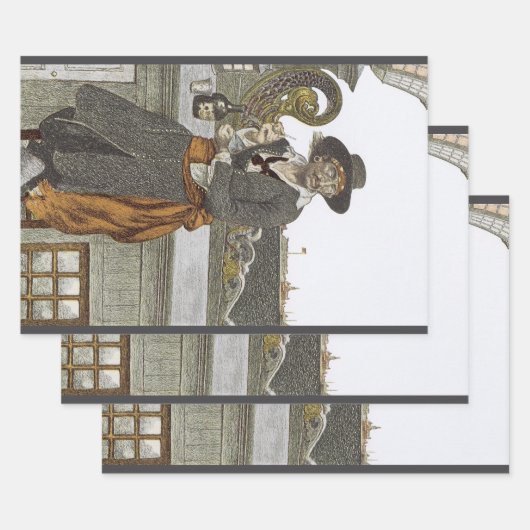  Piraten, Kidd on Deck of Adventure Galley Inpakpapier Vel (Set)