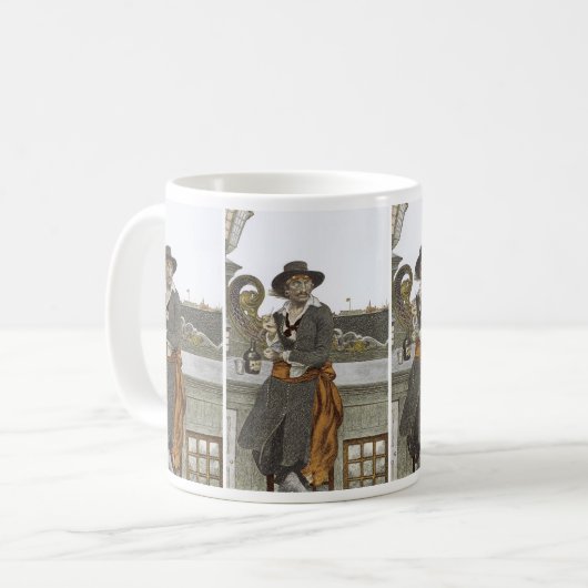  Piraten, Kidd on Deck of Adventure Galley Koffiemok (Voorkant links)