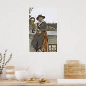  Piraten, Kidd on Deck of Adventure Galley Poster (Keuken)