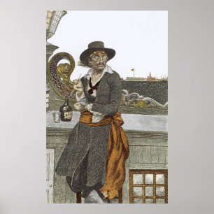  Piraten, Kidd on Deck of Adventure Galley Poster