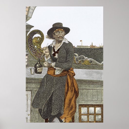 Piraten, Kidd on Deck of Adventure Galley Poster (Voorkant)