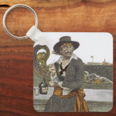  Piraten, Kidd on Deck of Adventure Galley Sleutelhanger (Voorkant)