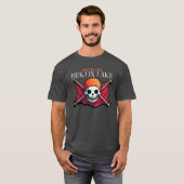 Piraten leven, schedel & vlag t-shirt (Voorkant volledig)