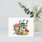 Piraten met Schat Briefkaart (Staand voorkant)