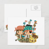 Piraten met Schat Briefkaart (Voorkant / Achterkant)