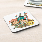 Piraten met Schat Drankjes Onderzetter (Linkerzijde)
