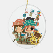 Piraten met Schat Keramisch Ornament (Links)