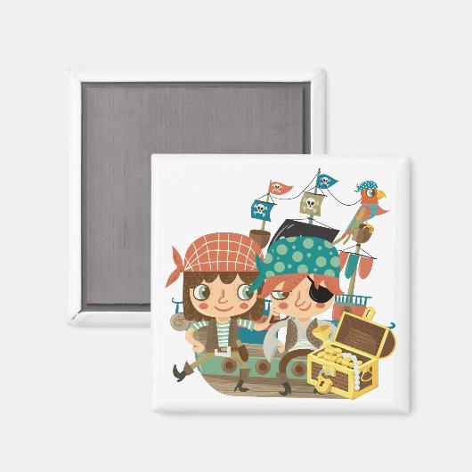 Piraten met Schat Magneet (Voorkant / Achterkant)