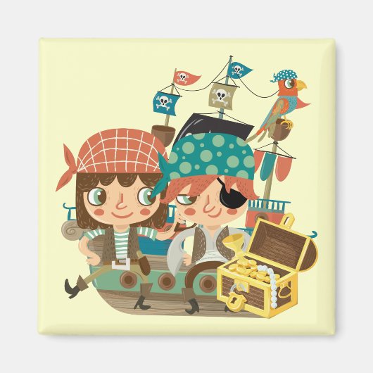 Piraten met Schat Magneet (Voorkant)