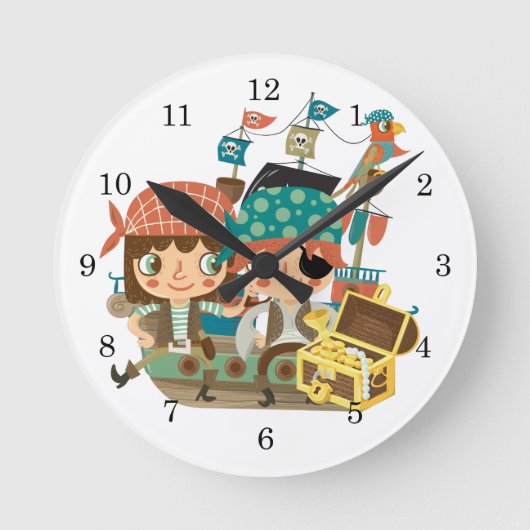 Piraten met Schat Ronde Klok (Voorkant)