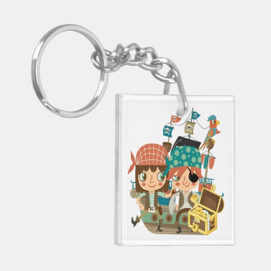 Piraten met Schat Sleutelhanger (Voorkant Links)