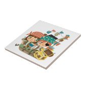 Piraten met Schat Tegeltje (Zijkant)