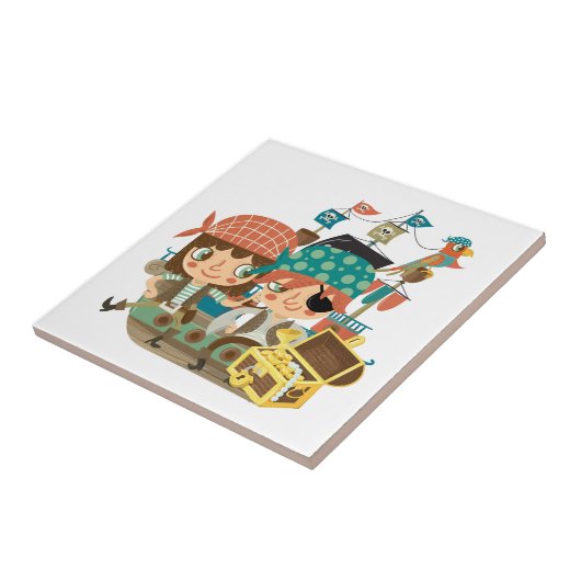 Piraten met Schat Tegeltje (Zijkant)