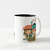 Piraten met Schat Tweekleurige Koffiemok (Voorkant rechts)