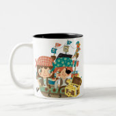 Piraten met Schat Tweekleurige Koffiemok (Links)