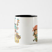 Piraten met Schat Tweekleurige Koffiemok (Center)