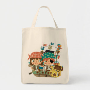 Piraten met schatkist tote bag