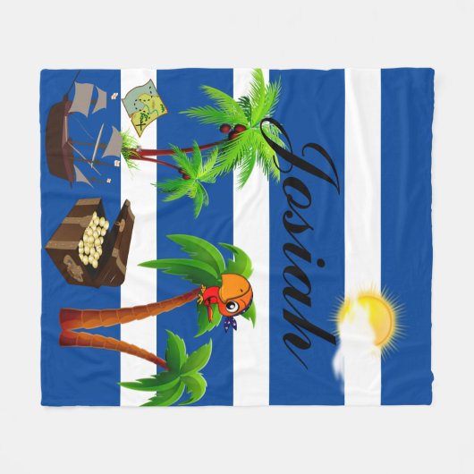 Piraten op het strand vlooiendeken fleece deken (Voorkant (Horizontaal))