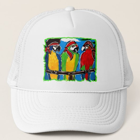 PIRATEN PAPEGAAIEN TRUCKER PET (Voorkant)