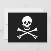 PIRATEN PARTIJ THEME JOLLY ROGER FLAG INVITATION KAART (Voorkant)