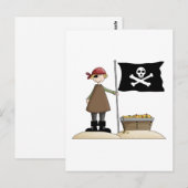Piraten ・ Piraat, vlag en schatten Briefkaart (Voorkant / Achterkant)