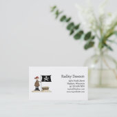 Piraten ・ Piraat, vlag en schatten Visitekaartje (Staand voorkant)